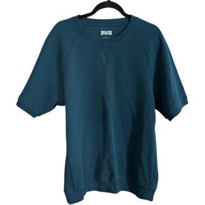 Duluth Men's sz L Souped Up Short Sleeve Crew Sweatshirt Teal